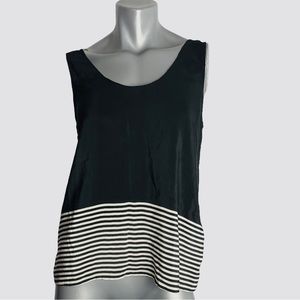 Joie Topaza Black White stripe Tank Top sz S